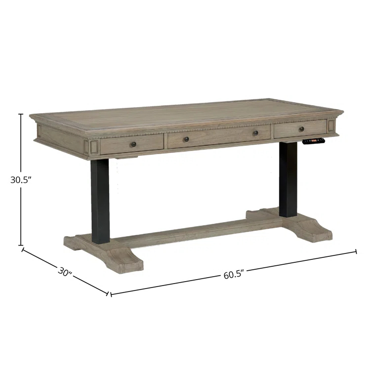 Wellington Estates 60.5'' Traditional Wood Home Office Desk with Drawers