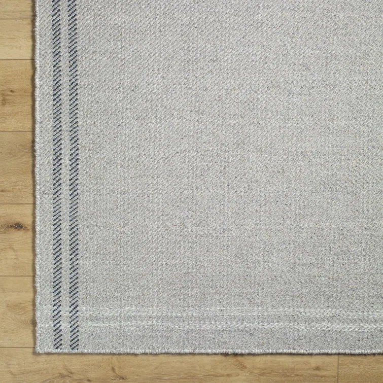 Lavande Wool Area Rug in Dark Gray/Ivory