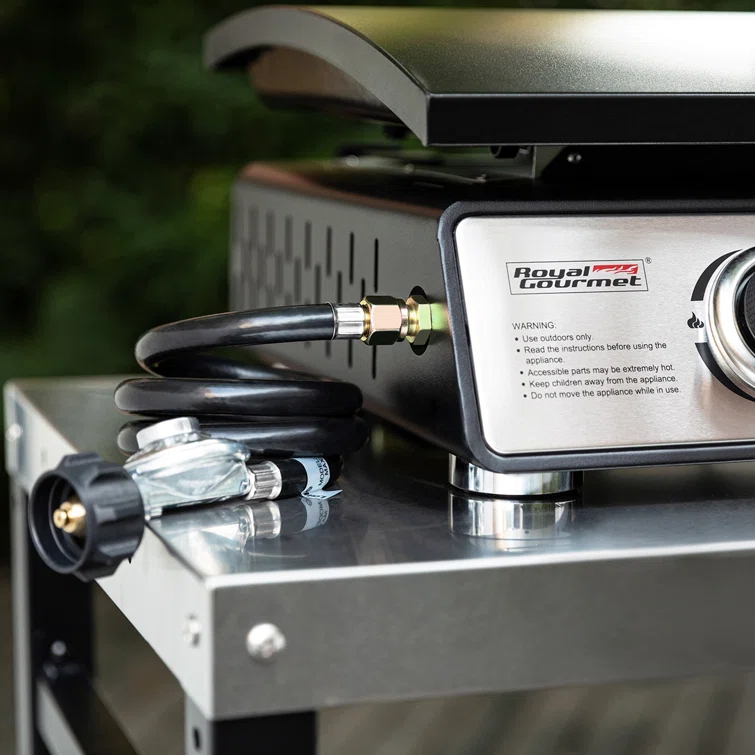 Royal Gourmet 3-Burner Portable Gas Grill Griddle with Top Hard Cover