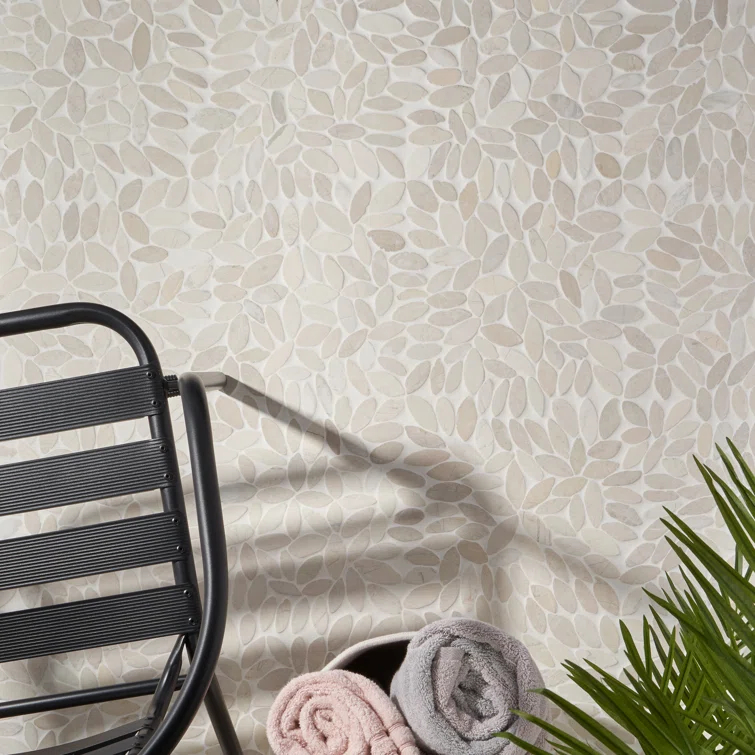 Picturesque Flower 11.81 in. x 11.81 in. Natural Stone Floor and Wall Mosaic Tile (0.97 Sq. Ft. / Each)