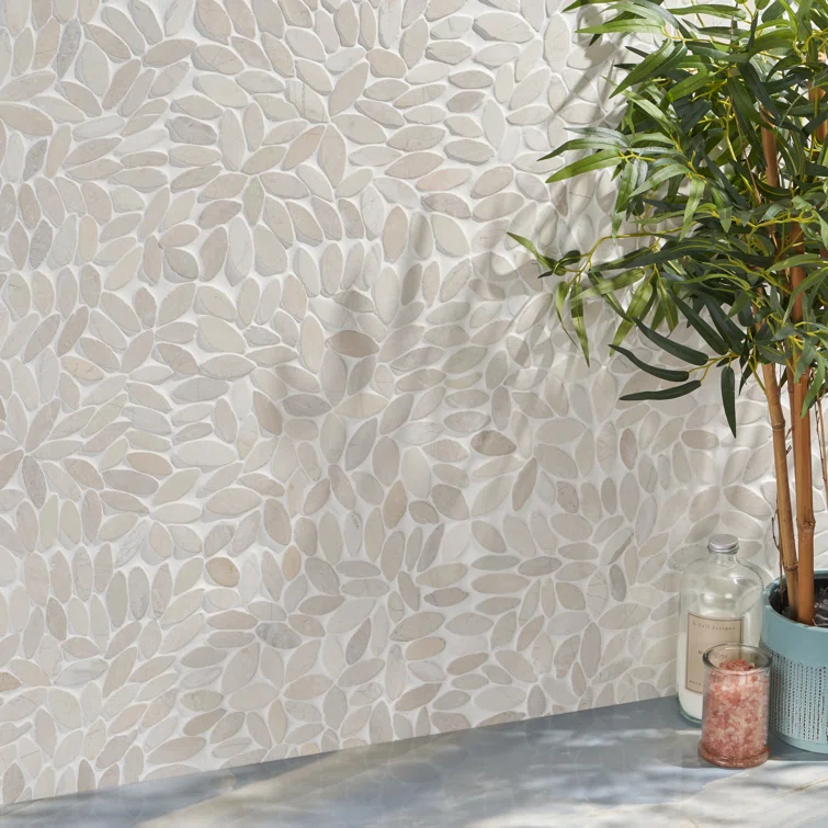 Picturesque Flower 11.81 in. x 11.81 in. Natural Stone Floor and Wall Mosaic Tile (0.97 Sq. Ft. / Each)