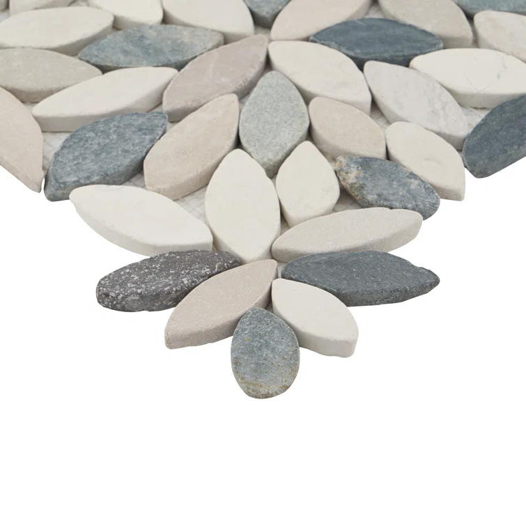 Picturesque Flower 11.81 in. x 11.81 in. Natural Stone Floor and Wall Mosaic Tile (0.97 Sq. Ft. / Each)
