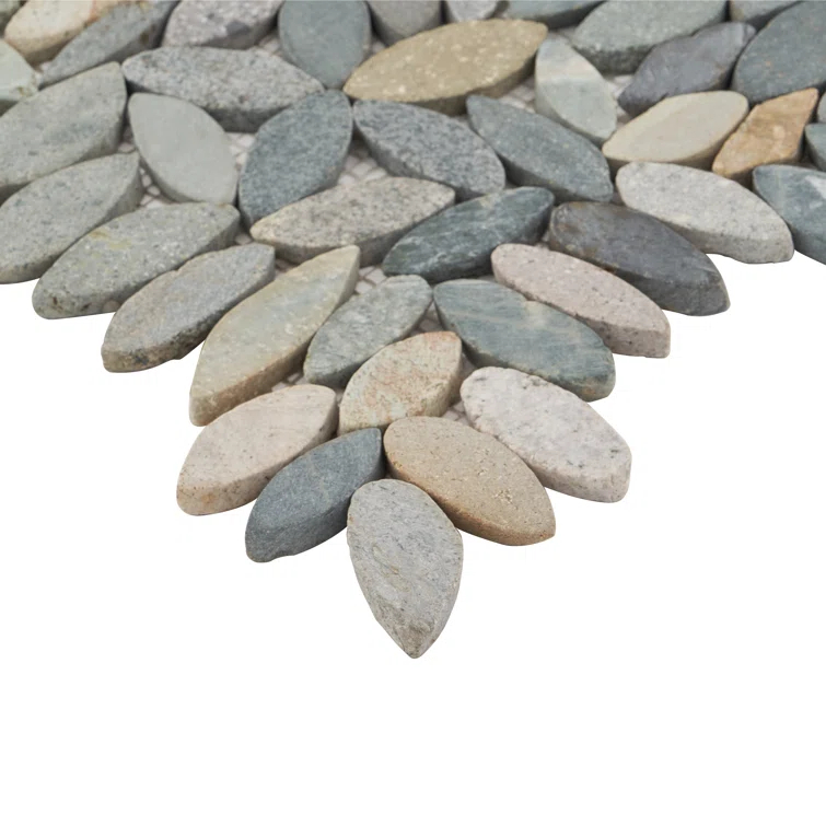 Picturesque Flower 11.81 in. x 11.81 in. Natural Stone Floor and Wall Mosaic Tile (0.97 Sq. Ft. / Each)