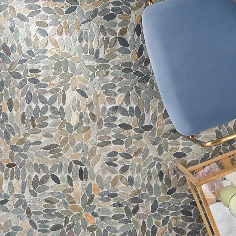 Picturesque Flower 11.81 in. x 11.81 in. Natural Stone Floor and Wall Mosaic Tile (0.97 Sq. Ft. / Each)