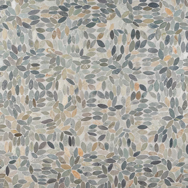 Picturesque Flower 11.81 in. x 11.81 in. Natural Stone Floor and Wall Mosaic Tile (0.97 Sq. Ft. / Each)