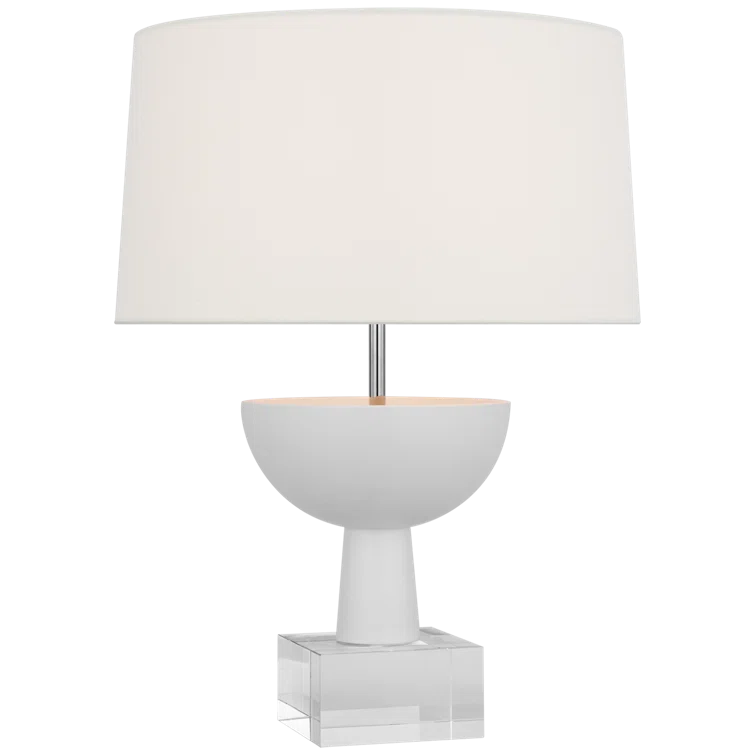 Plaster White Ceramic Adjustable Outdoor Table Lamp with Acrylic Base