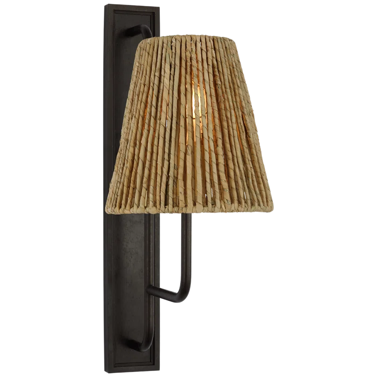 Rui Sconce by Amber Lewis - Aged Iron and Natural Abaca / Large