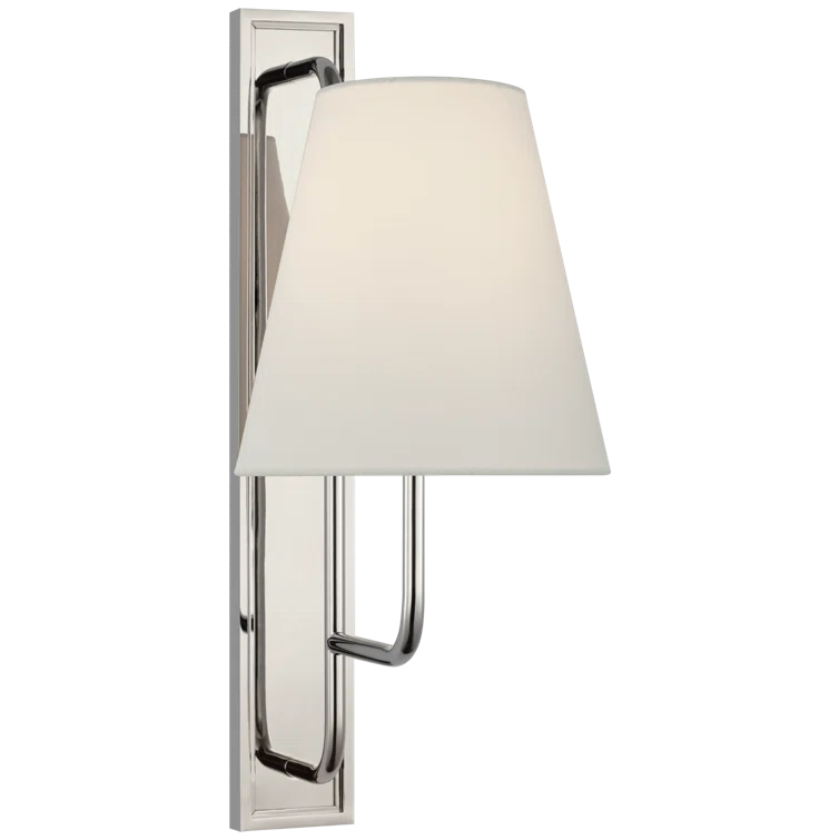 Rui Sconce by Amber Lewis - Polished Nickel and White Linen / Large