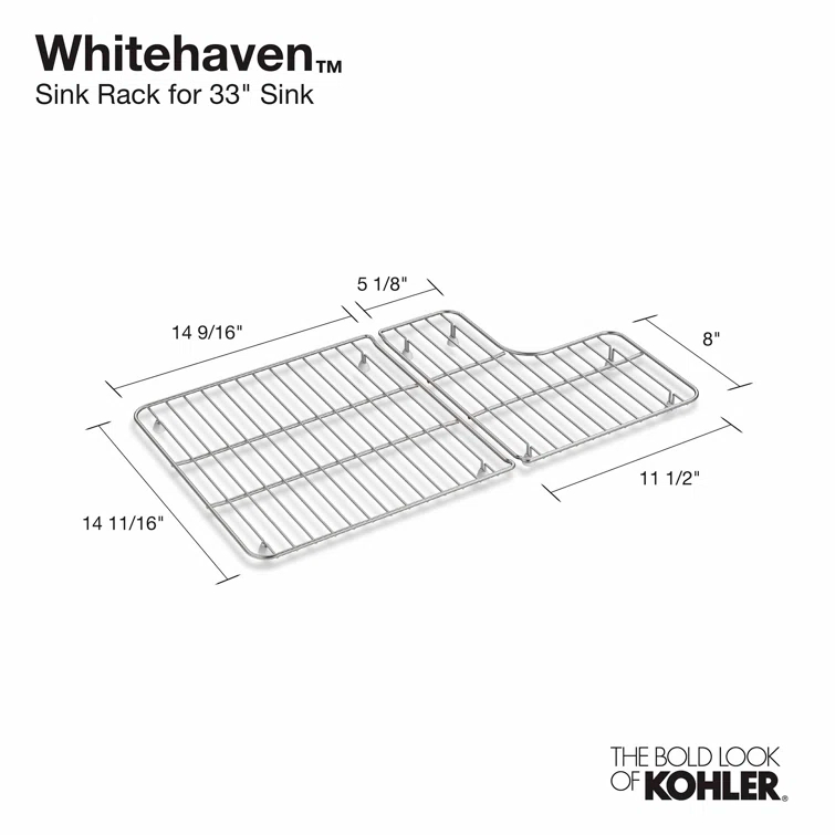 2 Piece Whitehaven Stainless Steel Rack for Whitehaven K-5826/5827 Sinks