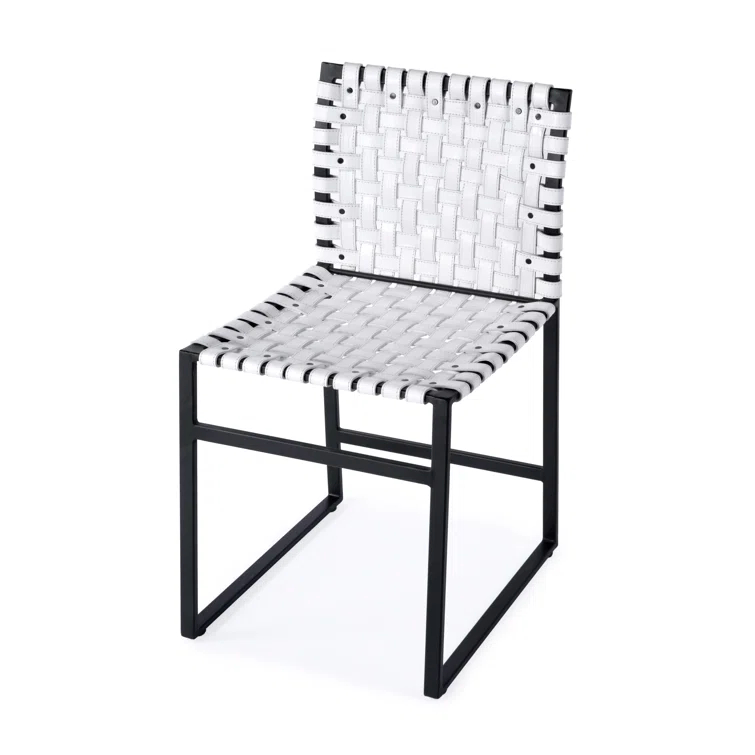 Butler Specialty Company Urban 25" Woven Leather Side Chair In White