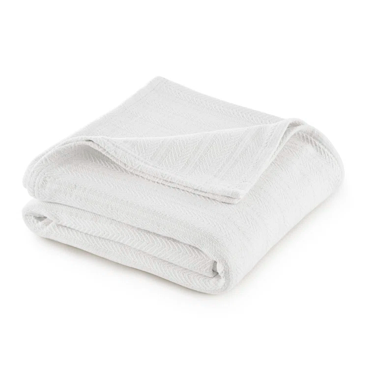 Vellux Vellux 100% Cotton Blanket - Soft, Breathable, Cozy & Lightweight Thermal Blanket  All-Season Blanket Perfect for Layering Bed, Couch & Sofa - Hotel Quality