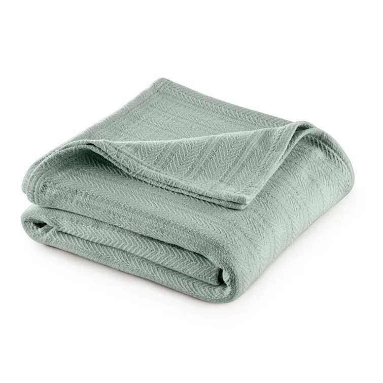 Vellux Vellux 100% Cotton Blanket - Soft, Breathable, Cozy & Lightweight Thermal Blanket  All-Season Blanket Perfect for Layering Bed, Couch & Sofa - Hotel Quality