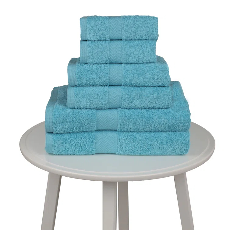Martex 6 Piece Luxury Cotton Towel Set, 2 Bath Towels, 2 Hand Towels, 2 Washcloths 500 GSM 100% Ring Spun Cotton Highly Absorbent Soft Towels for Bathroom For Everyday Use, Hotel & Spa