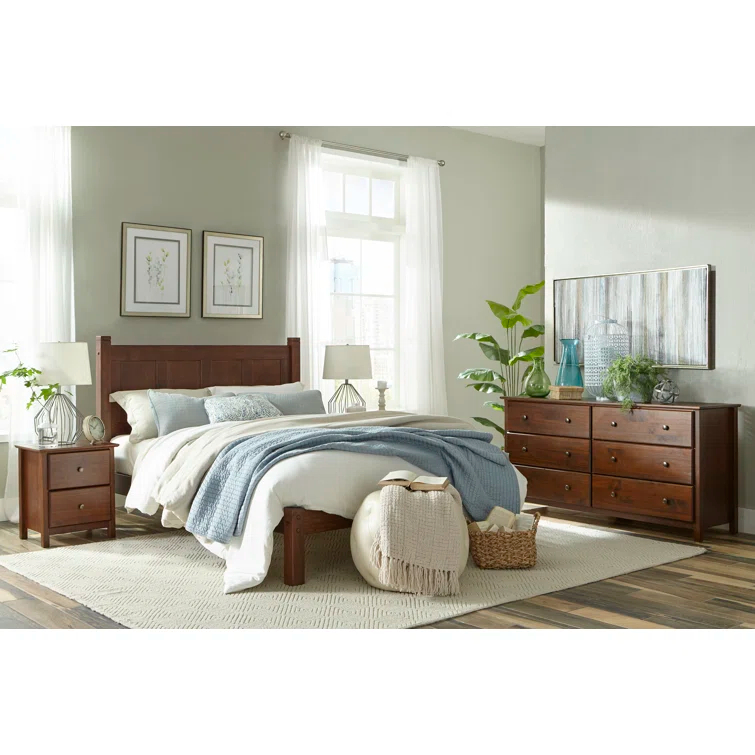 Shaker Solid Wood Panel Bed