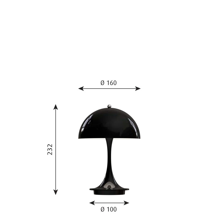 Black Acrylic Cordless Portable Outdoor Table Lamp