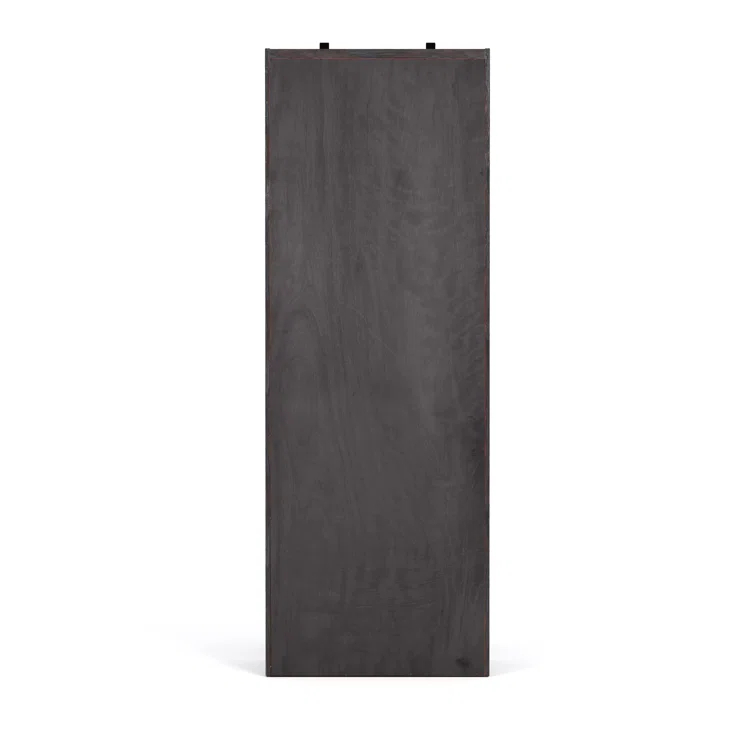 Haiden Dark Charcoal Solid Pine Bookshelf with Ladder