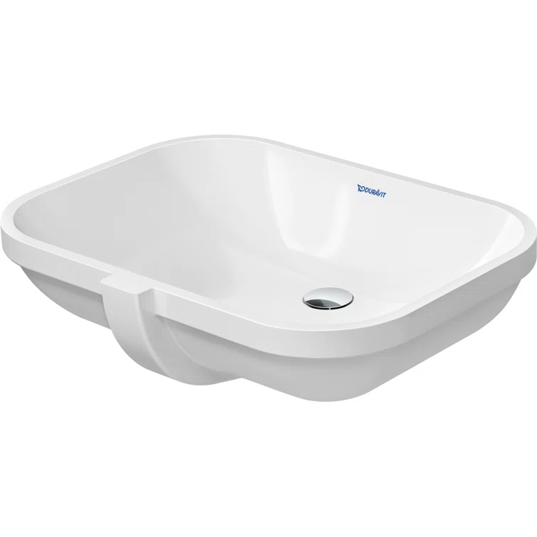 D-Code Ceramic Oval Undermount Bathroom Sink with Overflow