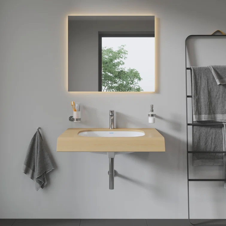 D-Code Ceramic Oval Undermount Bathroom Sink with Overflow