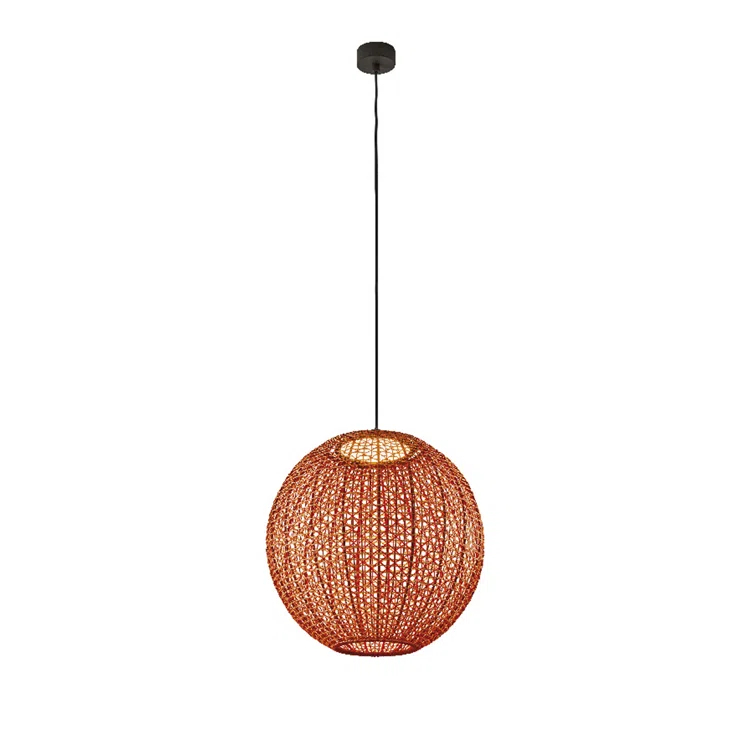 Red Aluminum Globe LED Pendant Light for Indoor/Outdoor Use