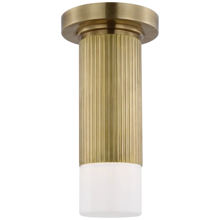 Hand-Rubbed Antique Brass LED Glass Flush Mount