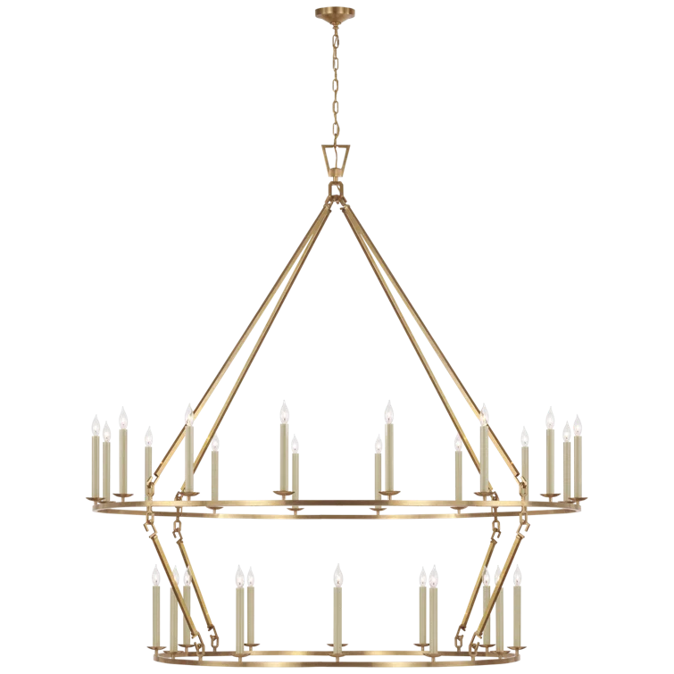 Antique-Burnished Brass 28-Light Grand Chandelier