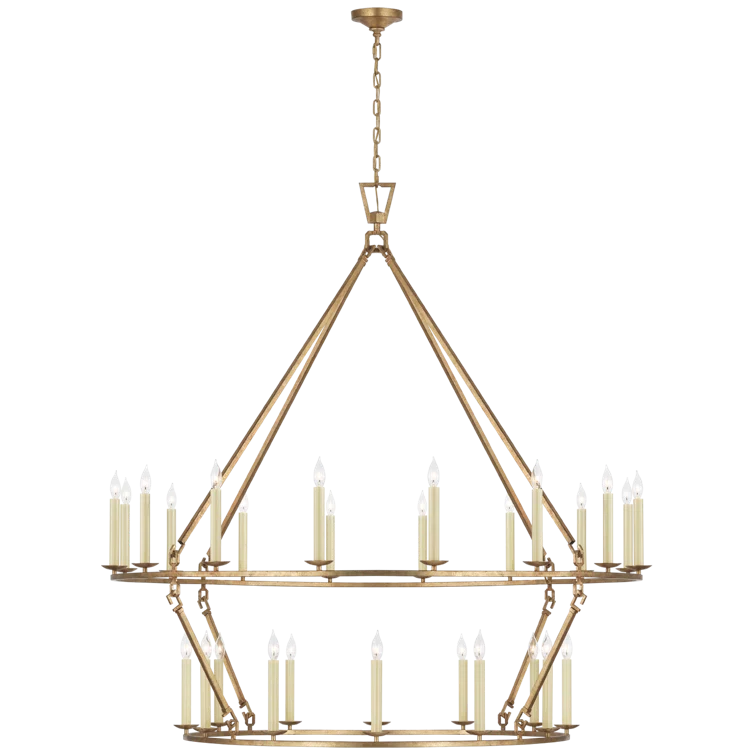Darlana Gilded Iron LED Chandelier with Ring Design