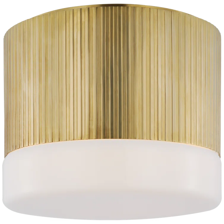 Hand-Rubbed Antique Brass and Glass LED Flush Mount Light