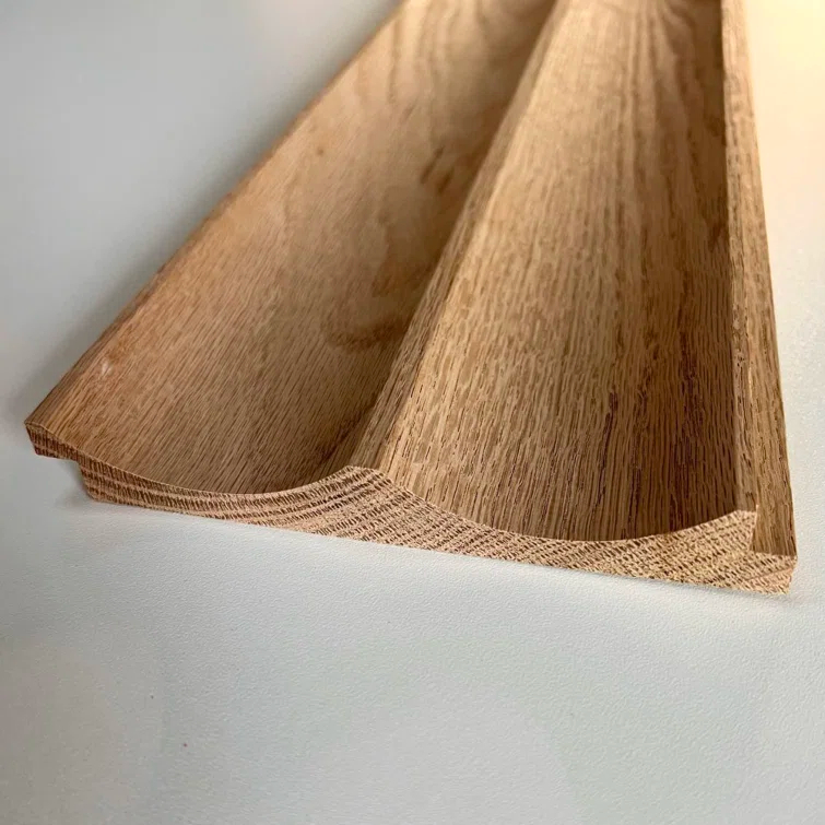 TIMELINE Fluted Solid Oak Scallop 5.625 x 72” Real Wood Slat Wall Paneling - 4 brds