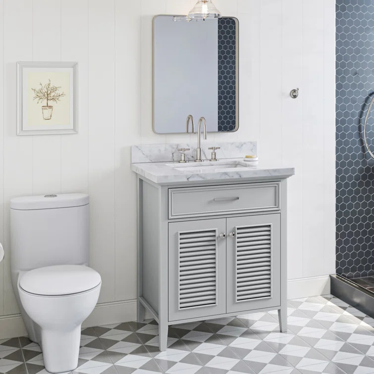 Hamil 31'' Single Bathroom Vanity with Marble Top