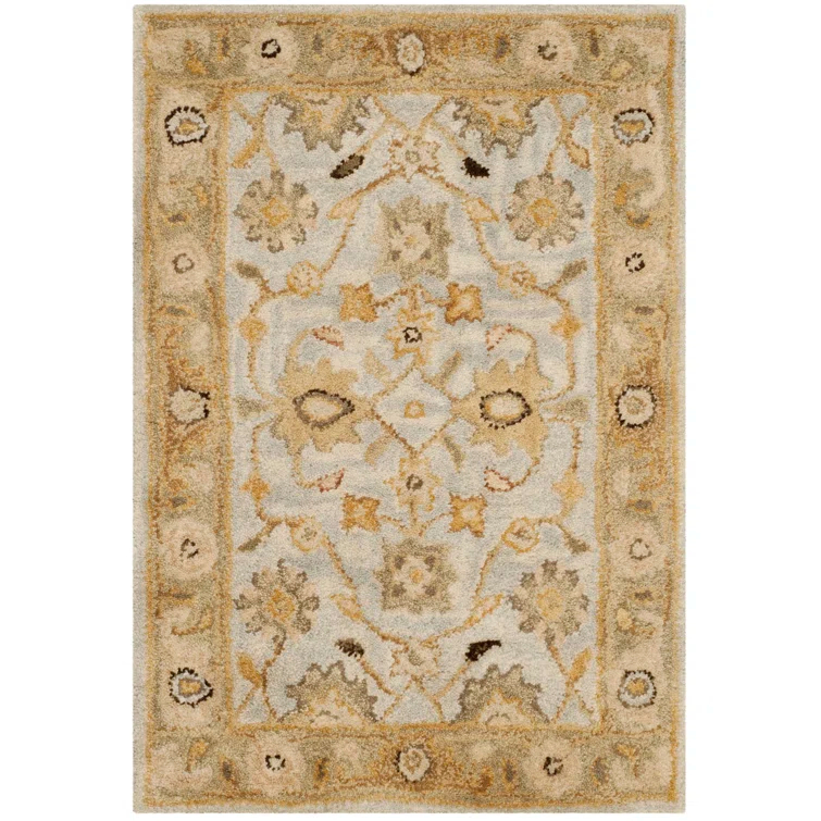 Antiquity AT856 Hand Tufted Accent Rug - Light Blue/Sage - 2'x3' - Safavieh.