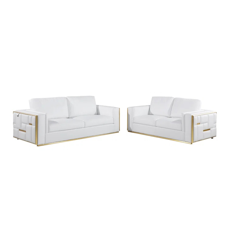 2 - Piece Top Grain Italian Leather Living Room Set
