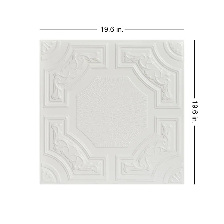 Evergreen 1.6 ft. x 1.6 ft. Polystyrene Glue-up Ceiling Tile