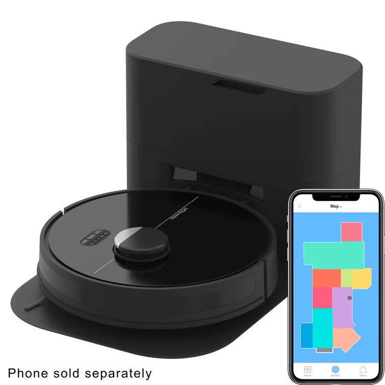 Self Empty Dustin Wi-Fi Connected Self-Emptying Robot Vacuum and Mop