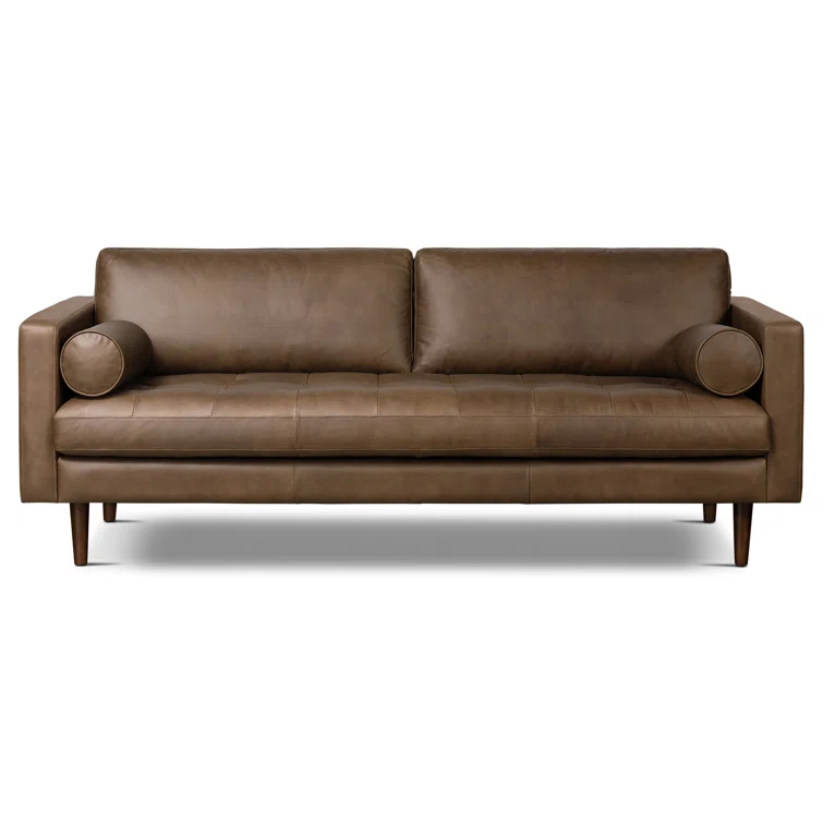 Napa 88.5'' Full-Grain Genuine Italian Leather Sofa