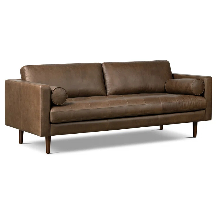 Napa 88.5'' Full-Grain Genuine Italian Leather Sofa
