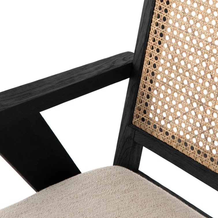 Avant Natural Black Oak and Cane Arm Chair