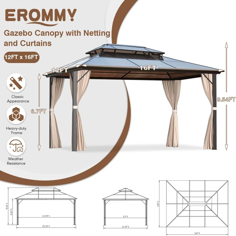 Aluminum Patio Hardtop Gazebo
