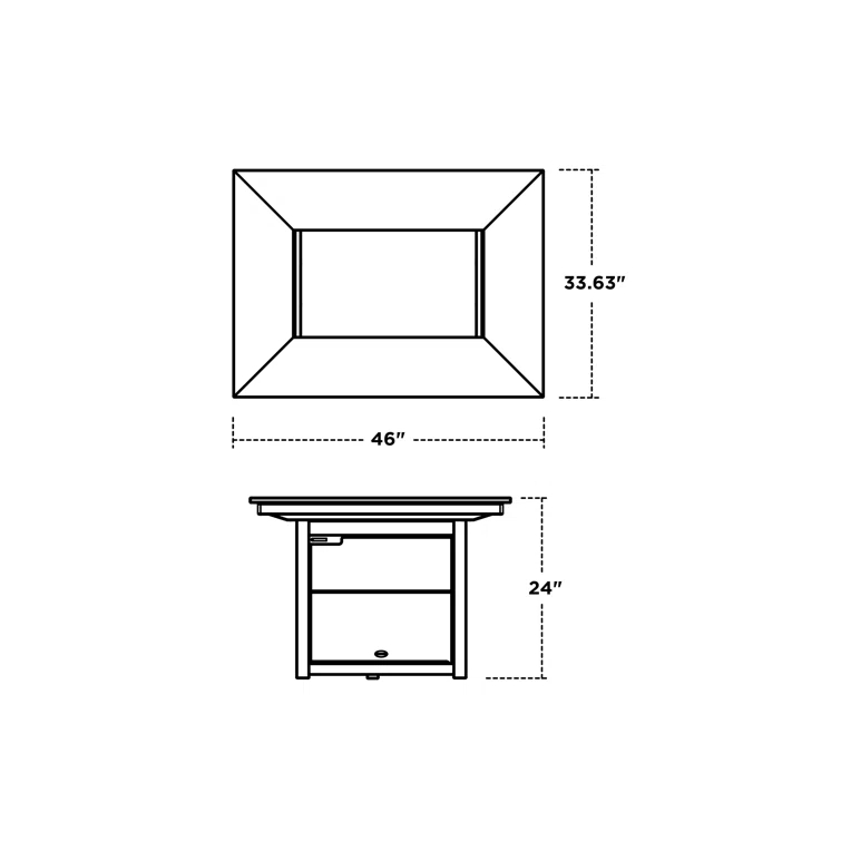 24'' H x 33.63'' W Polyresin Outdoor Fire Pit Table with Lid