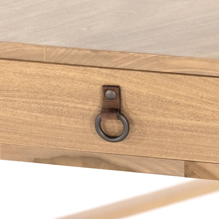 Fulton Dry Wash Poplar Modular Corner Desk with Iron and Leather Accents