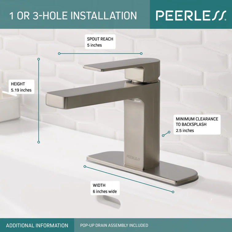 Xander Single-Hole Bathroom Faucet with Drain Assembly