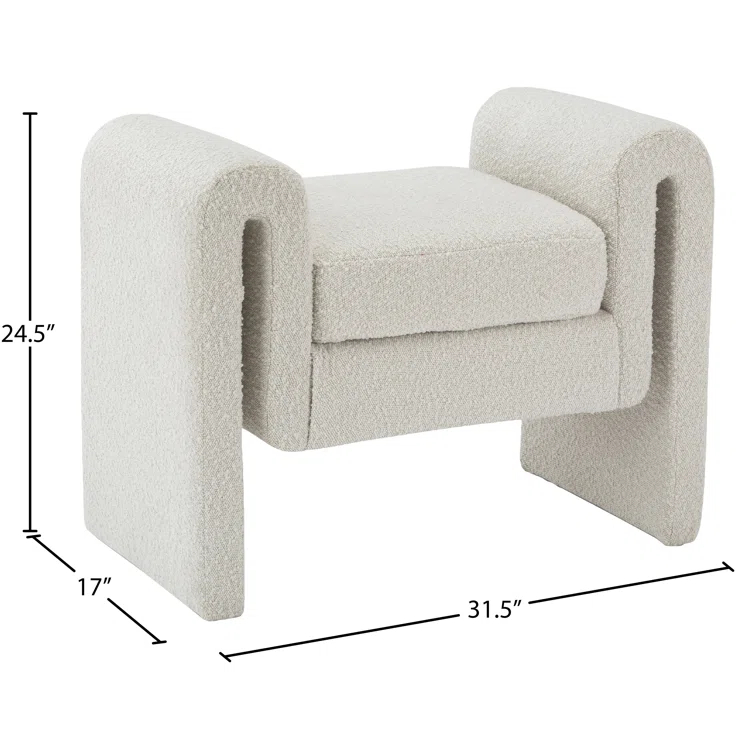 Hobel Boucle Fabric Upholstered Bench