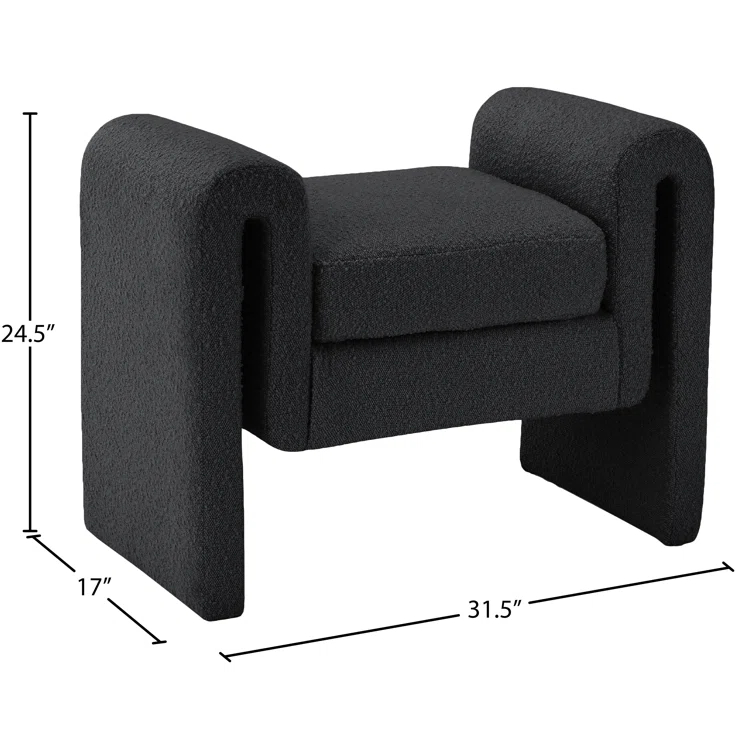 Hobel Boucle Fabric Upholstered Bench