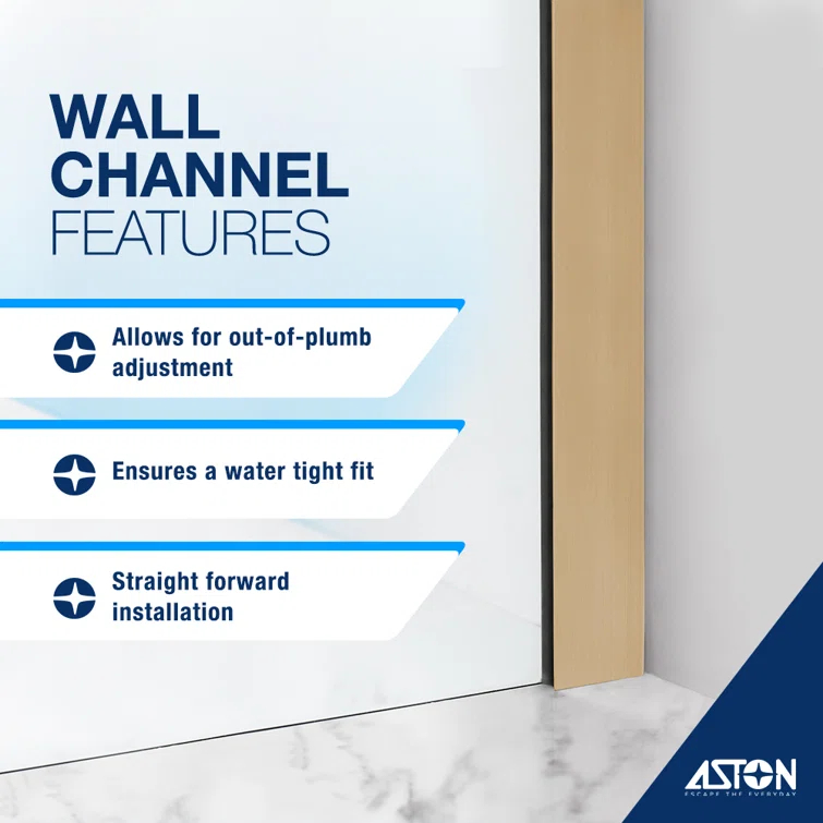 Elyse XL 34 in. W x 80 in. H Fixed Frameless Shower Door with Clear Star Cast Glass