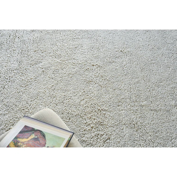 Merino Rectangle Solid Color Hand-Knotted Wool Area Rug in Silver