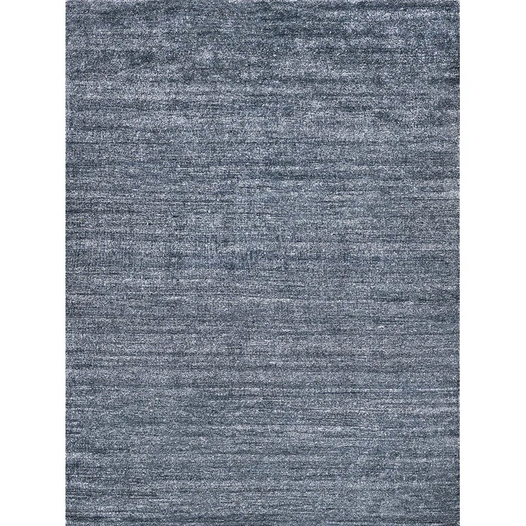 Exquisite Rugs Plush Hand-Knotted Wool/Viscose Charcoal Area Rug