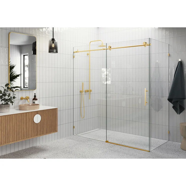 72" W x 78'' H Single Sliding Door Frameless Shower Door with