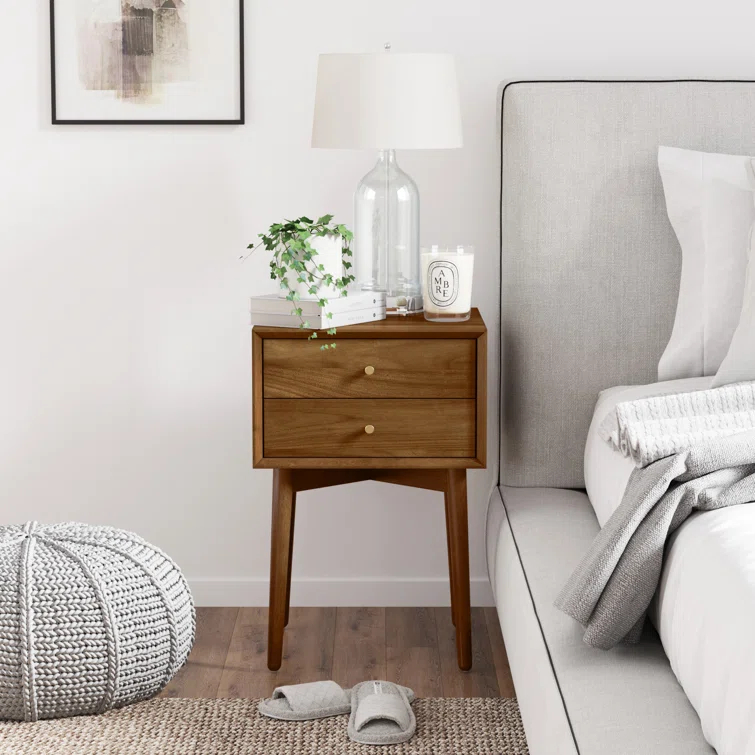 Harper 2-Drawer Wood Nightstand with Storage