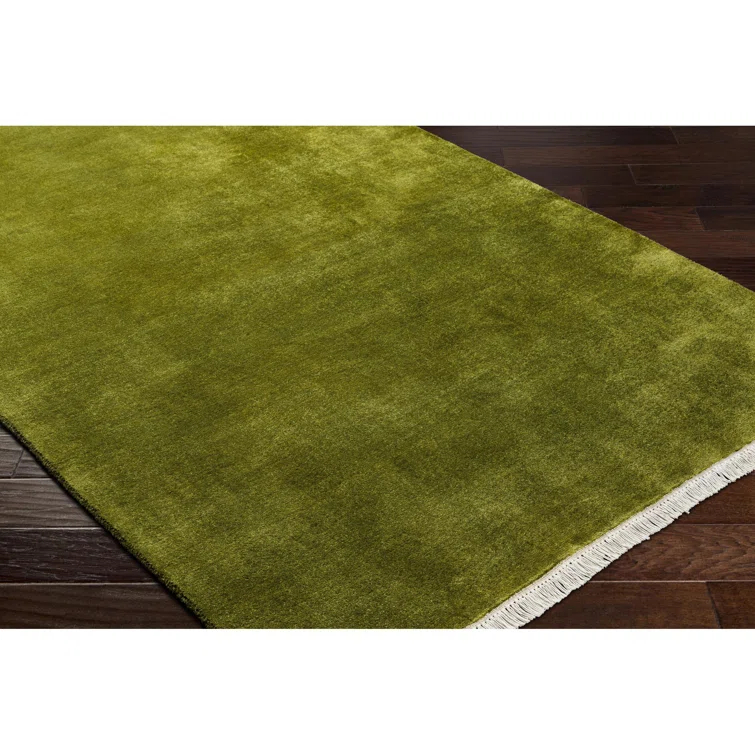Clio Hand Loomed Wool Dark Green Rug