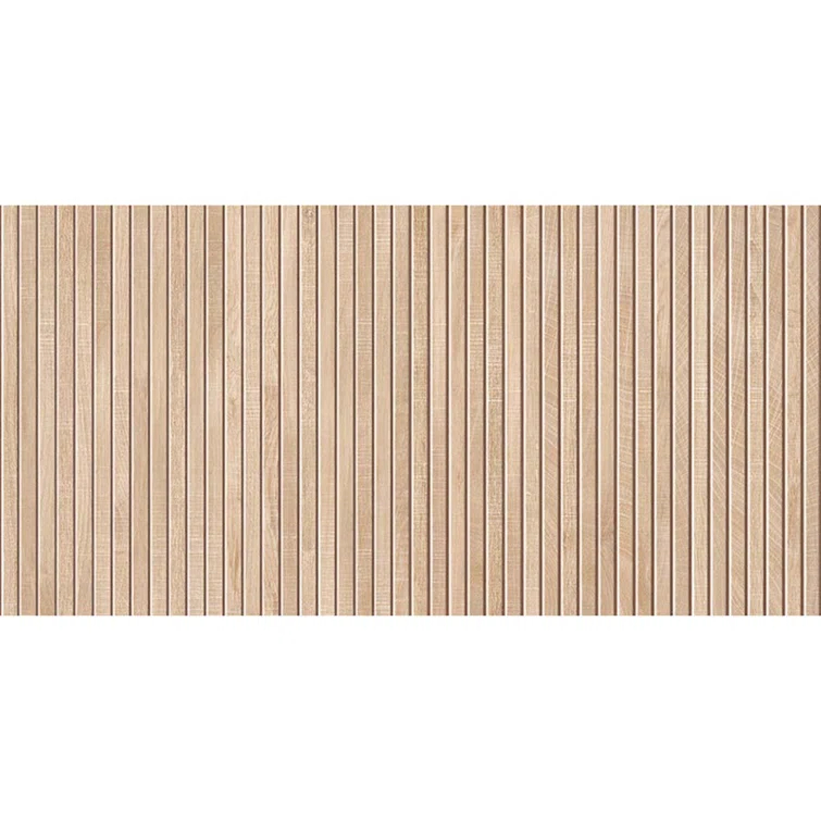 Apollo Tile Bois Ribbon 23.77" x 47.25" Matte Natural Porcelain Deco Wall and Floor Tile 15.49 sqft/case 2-pack