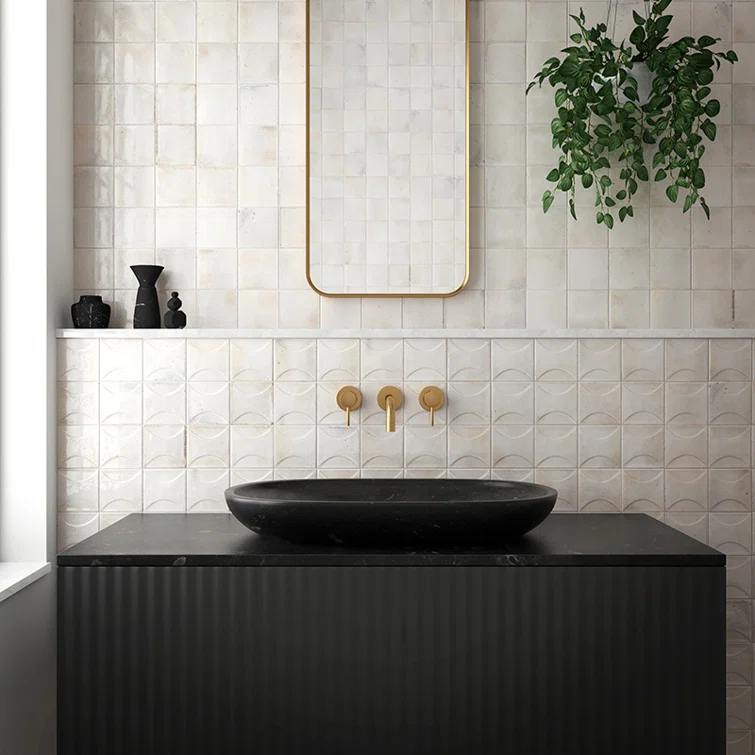 Antiek 3.94'' W x 3.94'' L Beveled Ceramic Singular Tile